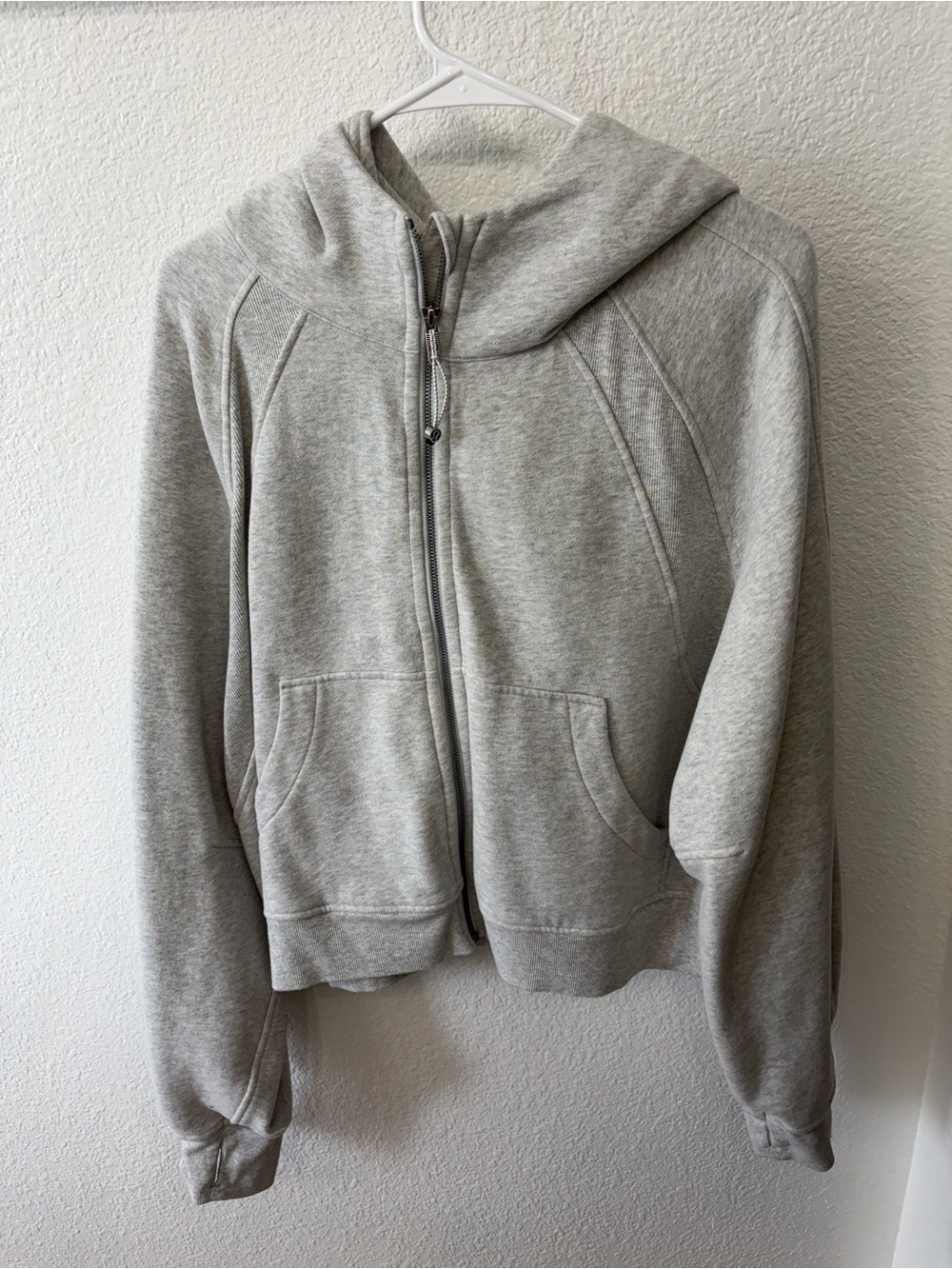 lululemon athletica Light Gray Zip-Up Hoodie